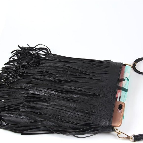 Women Fringe Tassel Cross Body Bag Leisure Shoulder Bag - Picture 4 of 6
